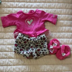 American Girl Pink Pajama Set with Heart Design